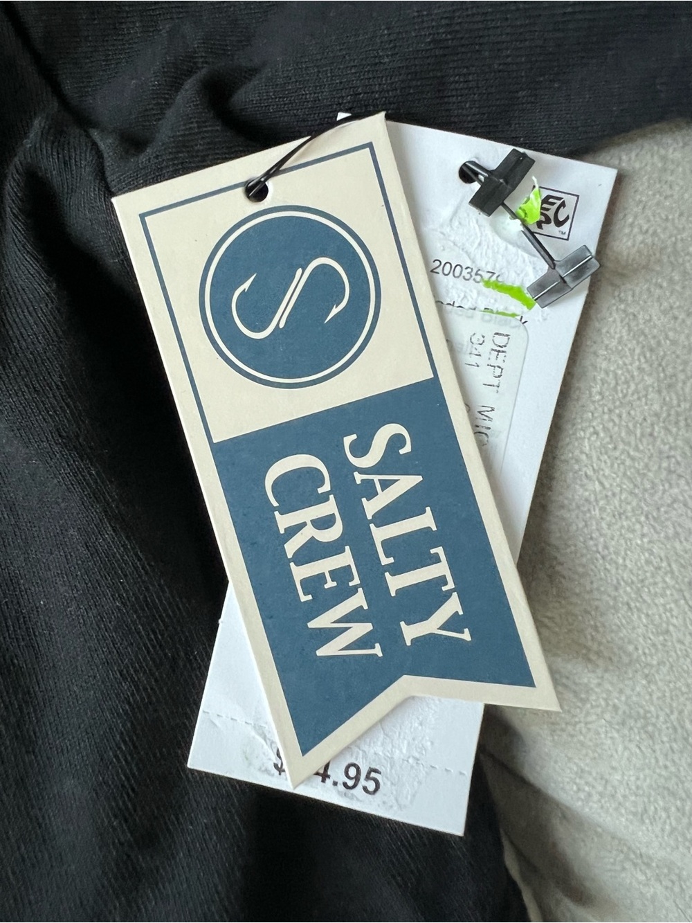 Salty Crew Women's Black Cropped Tee with Black and Gold Logo Size XS NWT - Picture 4 of 5